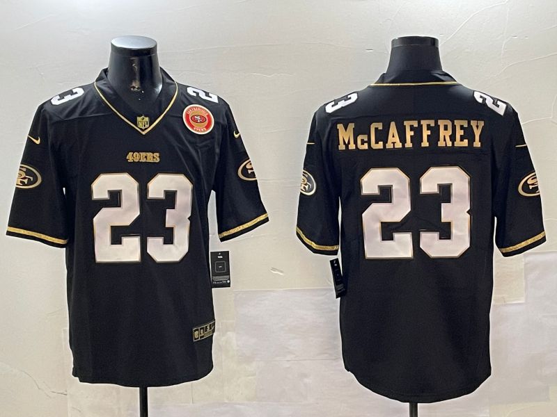 Men San Francisco 49ers #23 Mccaffrey Black Gold 2024 Nike Limited NFL Jersey style 01085->kansas city chiefs->NFL Jersey